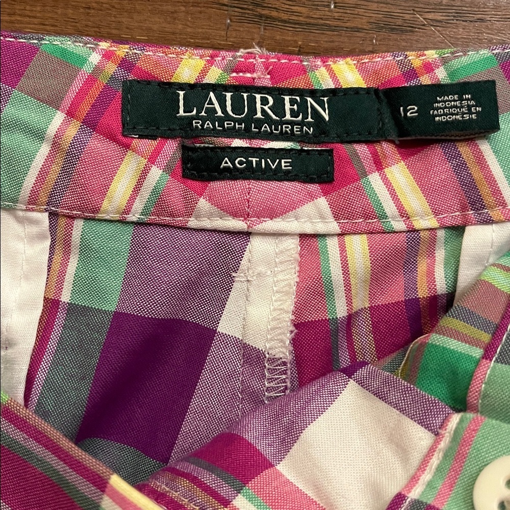 Lauren Ralph Lauren Active Plaid Bermuda Golf Shorts Size 12 - Picture 2 of 8
